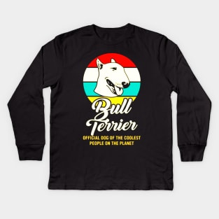Funny Bull Terrier Dog Vintage Retro Kids Long Sleeve T-Shirt